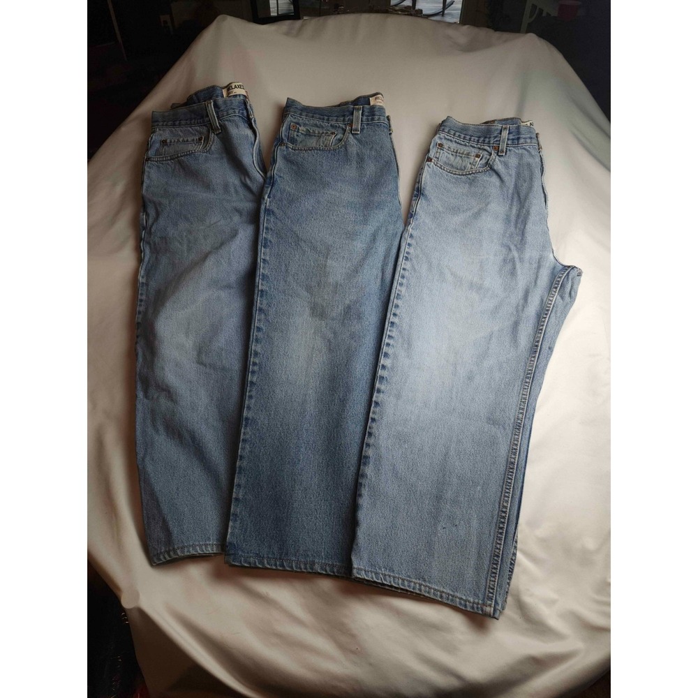 Lot Of 3 Levi's 550 Relaxed Fit Jeans Mens Size 38x30 Light Wash Denim Tapered